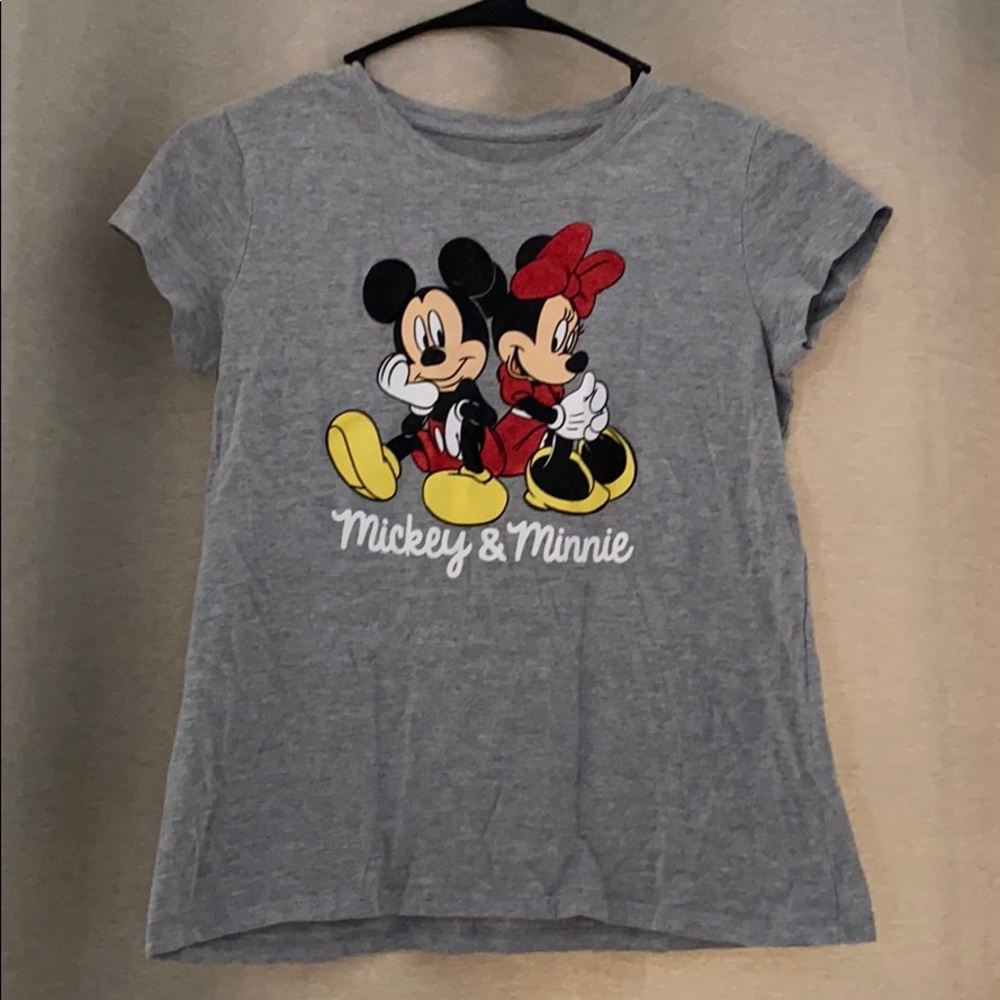 Gray Mickey and Minnie Mouse tshirt. 10/12